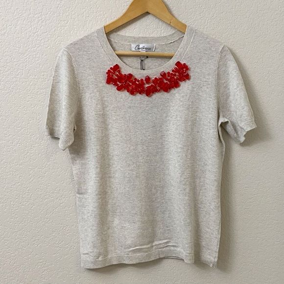 CAbi Sweaters - NWT Cabi Love Carol By Invitation Size Medium Rock Candy Short Sleeve Sweater St